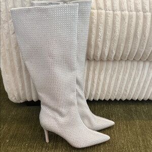 Silver Embellished Women's Boots